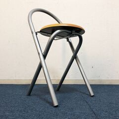 折りたたみイス 木製座面 スチールパイプ椅子 完成品 折りたたみチェア 軽量折りたたみ椅子・キッチン・簡易椅子の画像