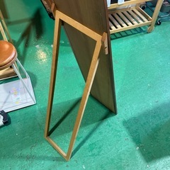 姿見　スタンドミラー　鏡　立て鏡　茶色　ブラウン　ウッド　木製　家具　インテリア【横29.7奥54.5高155.5】の画像