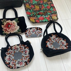 FEILER フェイラー　バック　まとめ売り　花柄 黒トートバッグの画像