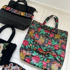 FEILER フェイラー　バック　まとめ売り　花柄 黒トートバッグの画像