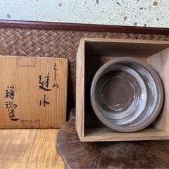 【茶道具】京焼 祥瑞造 とじめ建水 共箱付 在銘 綴じ目 茶器 水こぼし 時代物 骨董 古道具 アンティーク 良品 配送可能 の画像