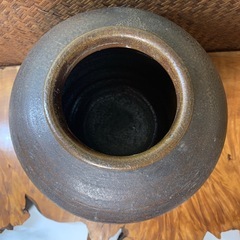 【時代物】備前焼 壺 花入 花瓶 古備前 在銘 無傷 茶道具 華道具 置物 古美術 骨董 アンティーク 良品 配送可能の画像