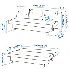 【最終値下げ8月30日まで】🛋️ ソファーベッド＋セミダブルシーツセット 8,500円の画像