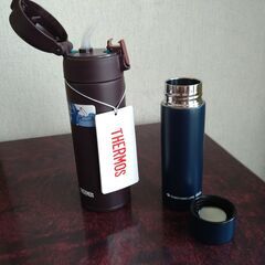 【未使用品】（水筒✕2種）THERMOS　真空断熱ストローボトル　FJM-350　0.35L　+もう一個（0.15L）の画像