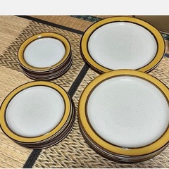 【お譲り先決定】レインボーストーン　食器セット 食器 プレート 丸皿　日本製の画像