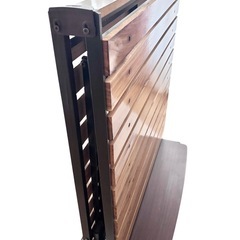 すのこ 折りたたみ シングルベッド+高反発マットの画像