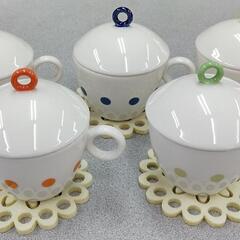 Macaroon蓋付コーヒー&ティーカップ☆5客set☆新品未使用☆！の画像