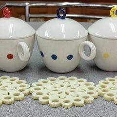 Macaroon蓋付コーヒー&ティーカップ☆5客set☆新品未使用☆！の画像