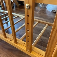 【美品】木製ベビーベッド　マットレス付き　の画像
