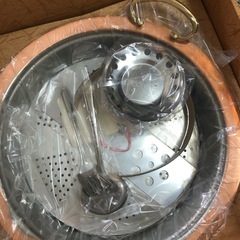 NO：3908  茶釜鍋セット(湯豆腐セット、おでん仕切り、蒸し目皿❣️）未使用品お買い得品‼️の画像