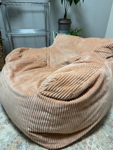 【美品】 LOOSY HUGME 1人掛けビーズソファ  coral pink