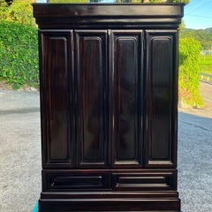仏壇 小型仏壇 30号 黒丹 黒檀 花八葉 乾佛具店の画像