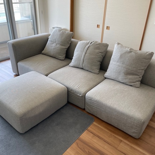 無印良品　　ユニットソファ、クッション3点