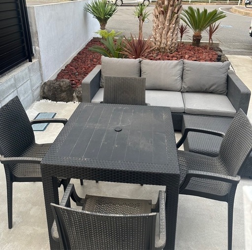 【売約済み】★フロンティアグループいわき店★お手頃価格！まとめ販売 野外ガーデンソファーテーブル椅子セット アウトドア