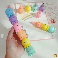 蛍光ペン ５色セット かわいい オシャレ キュート 蛍光マーカー タコさんの画像