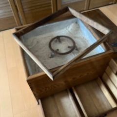 昭和レトロ　木製長火鉢の画像