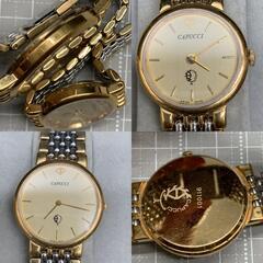 Y285　不動  CAPUCCI カプッチ ラウンド ペアウォッチ  ゴールド×シルバー コンビ　デイト クォーツ メンズレディース 腕時計の画像