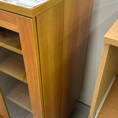 ★リユースのサカイ千葉中央店★期間限定割引有  レンジ台 ブラウン H97×D48×W90 クリーニング済み TC4308の画像