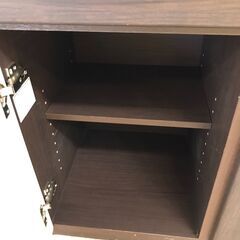 【ジャングルジャングル岩出店】【B10】レンジ台  ブラウン 幅80cm×奥行40cm×高さ115cm の画像
