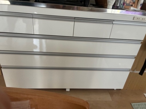 キッチンカウンター  ステンレステーブルキャスター付き