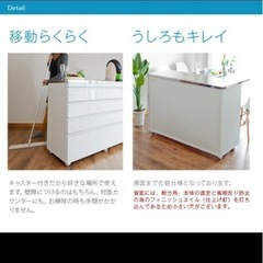 キッチンカウンター  ステンレステーブルキャスター付きの画像