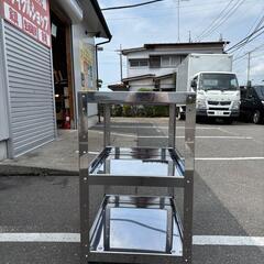 サカエ SAKAE ステンレス 3段ワゴン 移動ワゴン キャスター付きの画像