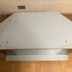 キャスター付きテレビ台 ホワイト/ブラックの画像