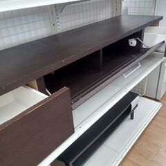 ★リユースのサカイつくば店★TK6258  TVボード ダークブラウン H32×D43×W174 クリーニング済みの画像