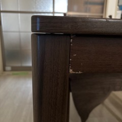 こたつ機能付きダイニングテーブルセット椅子2脚付きの画像
