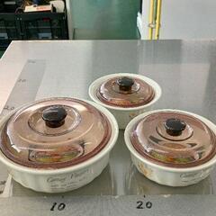 0823-111 【レトロ】保存容器　レンジ対応　3個セットの画像