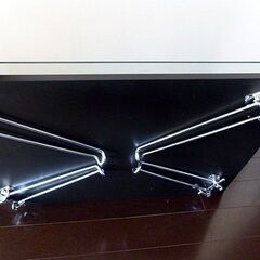 ■折りたたみガラステーブル 美品！省スペース＆お洒落デザイン【美品】の画像