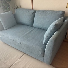 ソファ2人掛け 美品 ブルーの画像