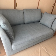 ソファ2人掛け 美品 ブルーの画像