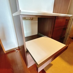 食器棚 オーク レンジボード 収納たくさん 木製　 の画像