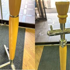 ◆ハンガーラック◆ スチール 木製 高さ変更可 キャスターロック付 ③の画像