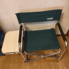 山善 Campers Collection  アウトドアチェア サイドテーブル付き２脚の画像