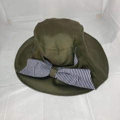 帽子 リボン カーキ レディースの画像