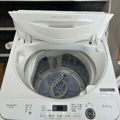洗濯機  シャープ 2020年 ES-GE5E 5.5kg 家事家電 せんたくき 参考価格38,800円 【安心の3ヶ月保証・送料に設置費込み】🚚自社配送時💳代引き可🚚(現金、クレジット、スマホ決済対応)の画像