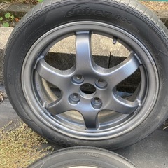 鍛造　トヨタ純正ホイール 15インチ 5J 4H PCD100 +45 165/55R15★軽量 鍛造 4穴 15×5J 10プリウス ガンメタ再塗装 軽自動車 TE37の画像
