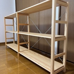 無印良品パイン材ユニットシェルフ 奥行25cm•86cm幅•小•2個連結の画像