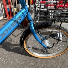 (DB) 20インチ HOOVER 折りたたみ 自転車 防犯登録解除済 LEDオートライト 6段変速 カゴ付き サドルきれい！ 中古品 ①の画像