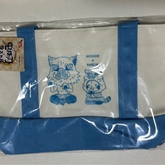 鬼退治デザイン フランケット 80×135cm マスク　伊之助トートバッグ　3点の画像