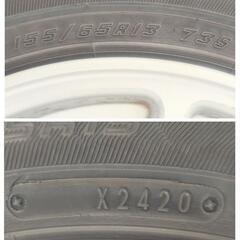 三菱 ekワゴン(LA−H81W)純正13㌅アルミホイールとサマータイヤ(GOODYEAR EfficientGrip ECO )の4本セットの画像