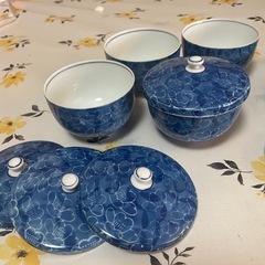 【美品】煎茶碗 蓋付き計10セット＋竹フォーク【2000円】の画像