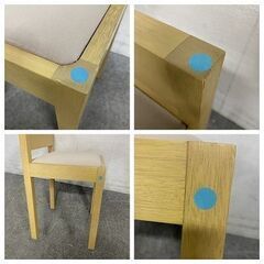 府中家具 ドレッサー 3面鏡 ナチュラル スツール 桐製 化粧台 メイク 寝室 引き出し コンセント 松岡家具製造 中古 店頭引取歓迎 R9904の画像