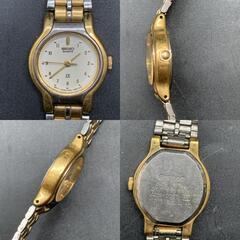 I366　不動 セイコー クオーツ腕時計 Seiko SX V401-0281 レディースウォッチ　ゴールドシルバーコンビネーションの画像
