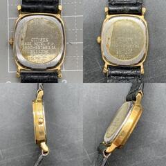 B359　不動 CITIZEN クォーツ 腕時計 電池換済 日本製  2930-951883レディースウォッチ　ゴールドブラックカラーの画像