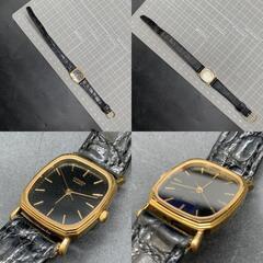 B359　不動 CITIZEN クォーツ 腕時計 電池換済 日本製  2930-951883レディースウォッチ　ゴールドブラックカラーの画像