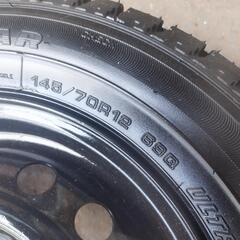 バリ山　145/70/R12　スタッドレスタイヤ付き　ホイール4本セットの画像