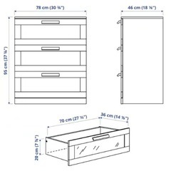 【良品】　IKEA ブリムネス チェスト 3段の画像
